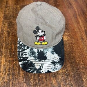 Mickey Mouse embroidered Gray and Black Tie-Dye Cap